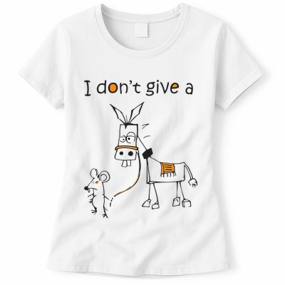 I Dont Give A Rat Ass Donkey And Mouse Walking Funny VNeck Womens T-Shirt