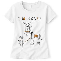 I Dont Give A Rat Ass Donkey And Mouse Walking Funny VNeck Womens T-Shirt