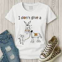 I Dont Give A Rat Ass Donkey And Mouse Walking Funny VNeck Womens T-Shirt