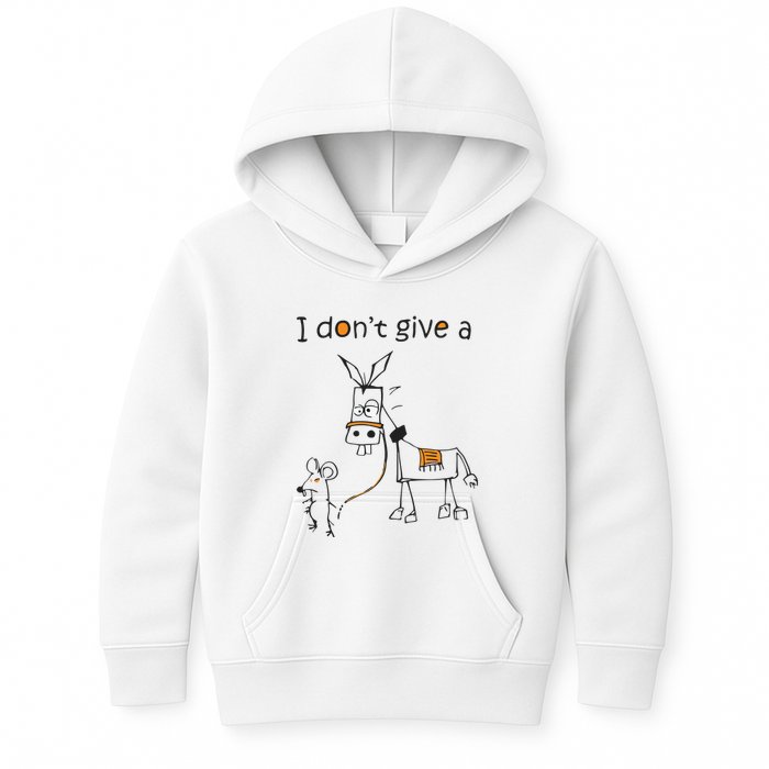 I Dont Give A Rat Ass Donkey And Mouse Walking Funny VNeck Kids Hoodie