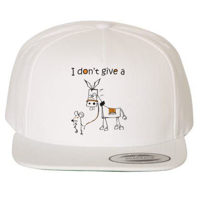 I Dont Give A Rat Ass Donkey And Mouse Walking Funny VNeck Wool Snapback Cap