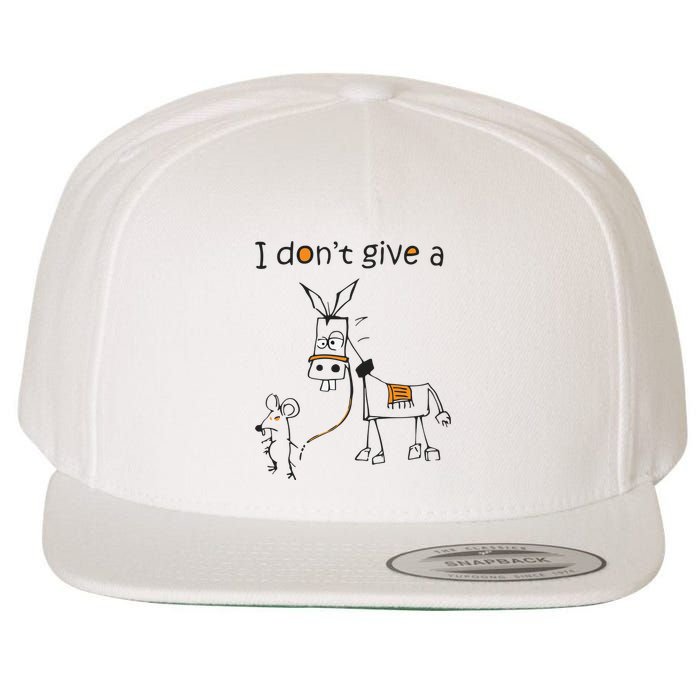 I Dont Give A Rat Ass Donkey And Mouse Walking Funny VNeck Wool Snapback Cap