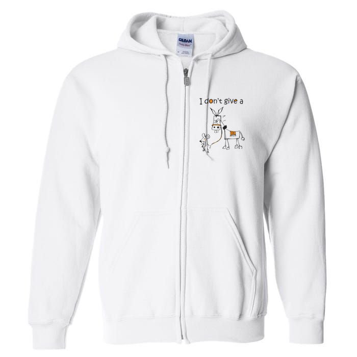 I Dont Give A Rat Ass Donkey And Mouse Walking Funny VNeck Full Zip Hoodie