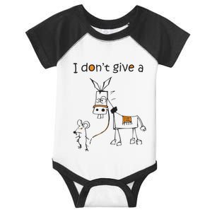 I Dont Give A Rat Ass Donkey And Mouse Walking Funny VNeck Infant Baby Jersey Bodysuit