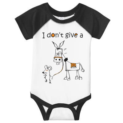 I Dont Give A Rat Ass Donkey And Mouse Walking Funny VNeck Infant Baby Jersey Bodysuit