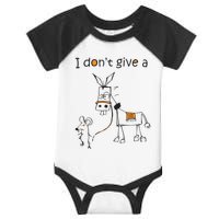I Dont Give A Rat Ass Donkey And Mouse Walking Funny VNeck Infant Baby Jersey Bodysuit