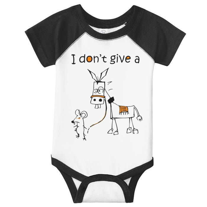 I Dont Give A Rat Ass Donkey And Mouse Walking Funny VNeck Infant Baby Jersey Bodysuit