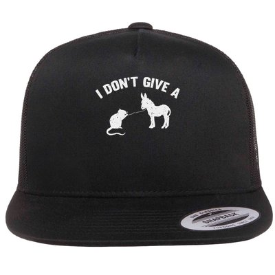 I Don't Give A Rats Ass Distressed Flat Bill Trucker Hat