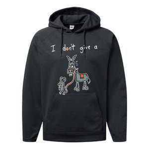 I Dont Give A Rats Donkey Women I Dont Give A Rats Azz Performance Fleece Hoodie