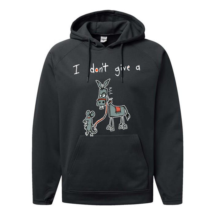 I Dont Give A Rats Donkey Women I Dont Give A Rats Azz Performance Fleece Hoodie