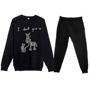 I Dont Give A Rats Donkey Women I Dont Give A Rats Azz Premium Crewneck Sweatsuit Set