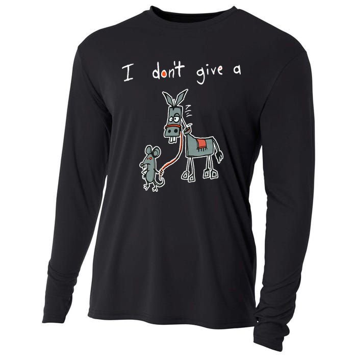 I Dont Give A Rats Donkey Women I Dont Give A Rats Azz Cooling Performance Long Sleeve Crew