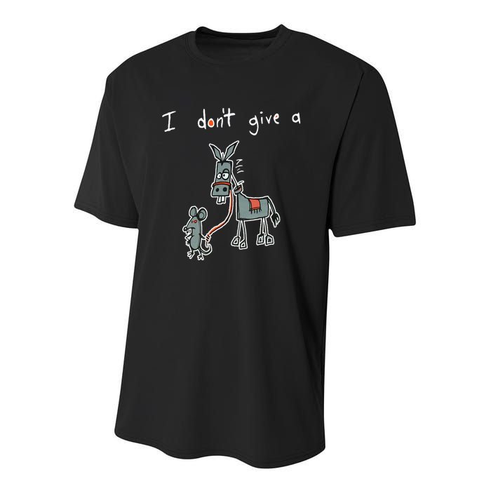 I Dont Give A Rats Donkey Women I Dont Give A Rats Azz Youth Performance Sprint T-Shirt