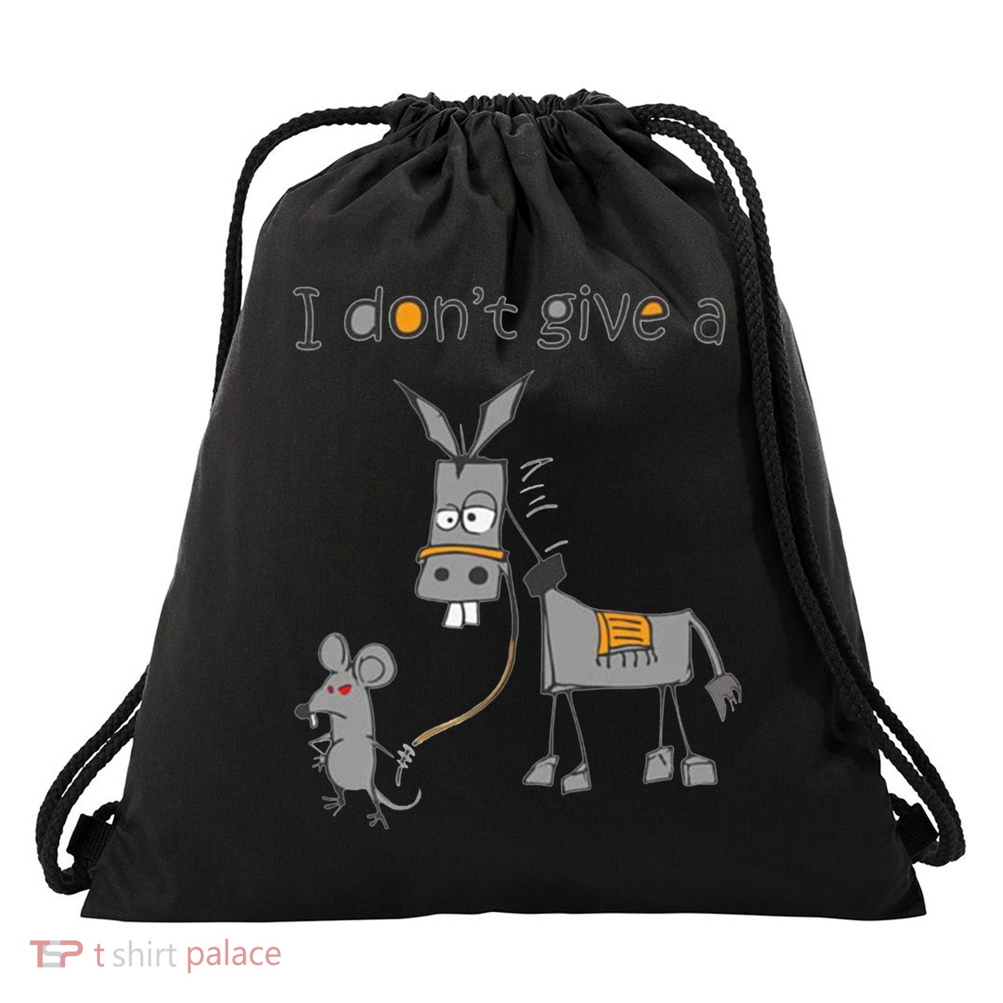 I Don't Give A Rats Donkey Drawstring Bag