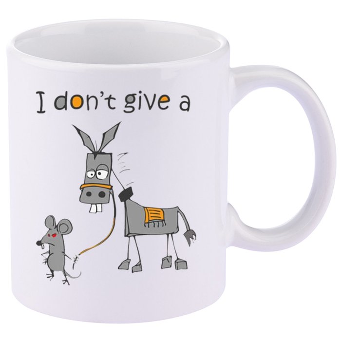 I Don't Give A Rats Donkey 11oz C Handle Ceramic Mug