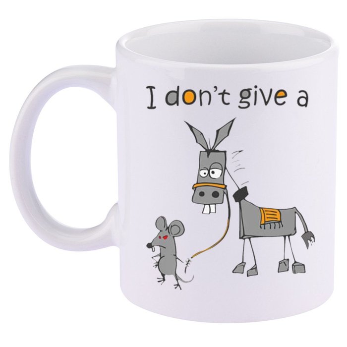 I Don't Give A Rats Donkey 11oz C Handle Ceramic Mug