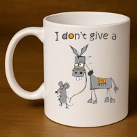 I Don't Give A Rats Donkey 11oz C Handle Ceramic Mug