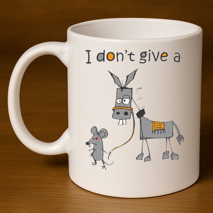 I Don't Give A Rats Donkey 11oz C Handle Ceramic Mug