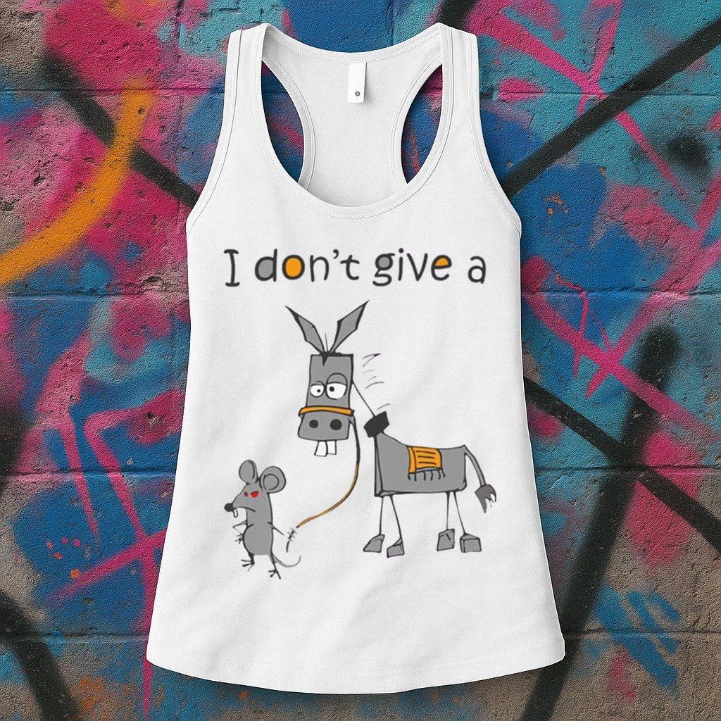 I Don't Give A Rats Donkey Womens Tank Top