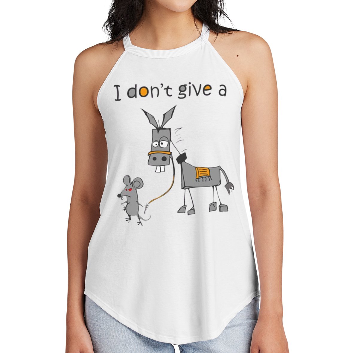 I Don't Give A Rats Donkey Women's Perfect Tri Rocker Tank