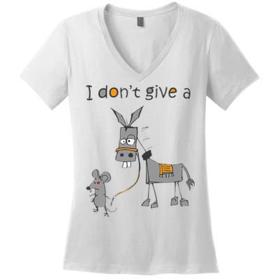 I Don't Give A Rats Donkey Women's V-Neck T-Shirt