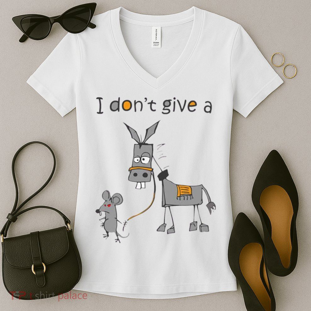 I Don't Give A Rats Donkey Women's V-Neck T-Shirt