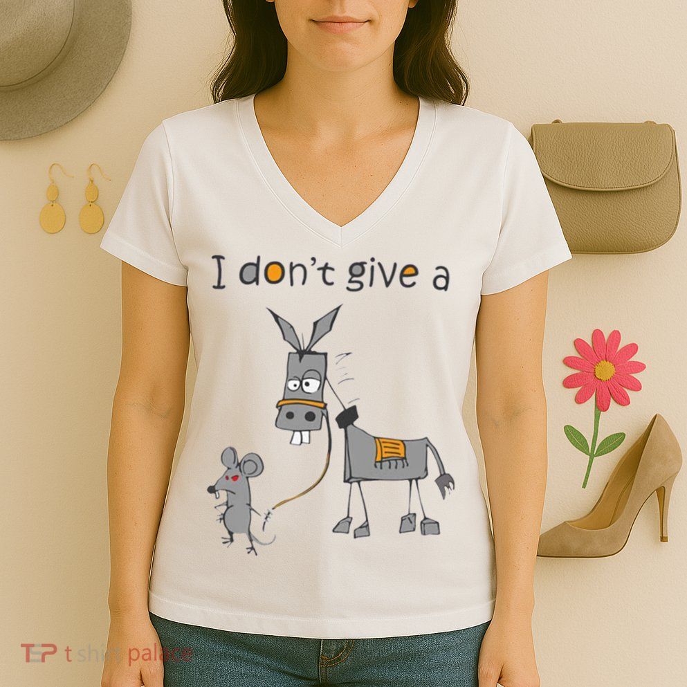 I Don't Give A Rats Donkey Women's V-Neck T-Shirt