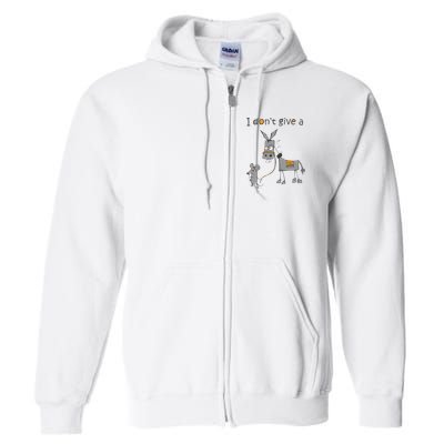 I Don't Give A Rats Donkey Full Zip Hoodie