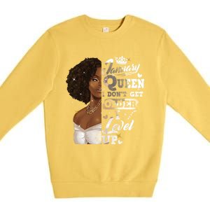 I Dont Get Older I Level Up African American January Gift Premium Crewneck Sweatshirt