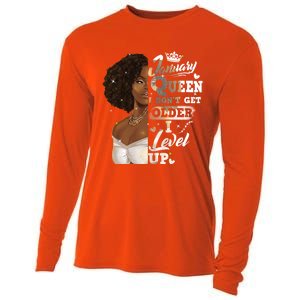 I Dont Get Older I Level Up African American January Gift Cooling Performance Long Sleeve Crew