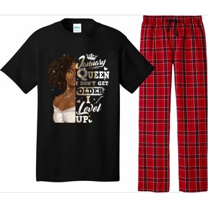 I Dont Get Older I Level Up African American January Gift Pajama Set