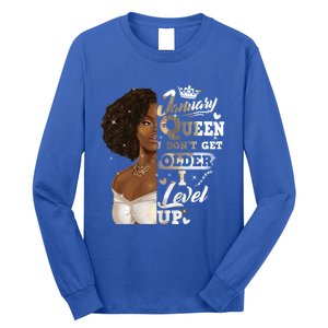 I Dont Get Older I Level Up African American January Gift Long Sleeve Shirt