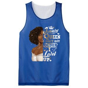 I Dont Get Older I Level Up African American January Gift Mesh Reversible Basketball Jersey Tank