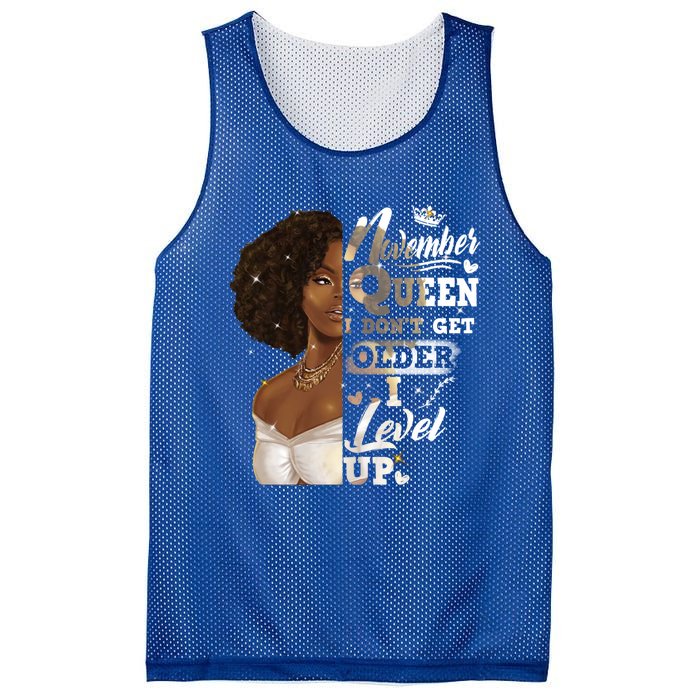 I Dont Get Older I Level Up African American November Gift Mesh Reversible Basketball Jersey Tank