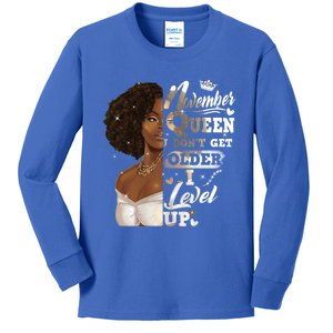 I Dont Get Older I Level Up African American November Gift Kids Long Sleeve Shirt