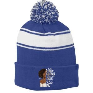 I Dont Get Older I Level Up African American Virgo Meaningful Gift Stripe Pom Pom Beanie