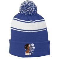 I Dont Get Older I Level Up African American Virgo Meaningful Gift Stripe Pom Pom Beanie