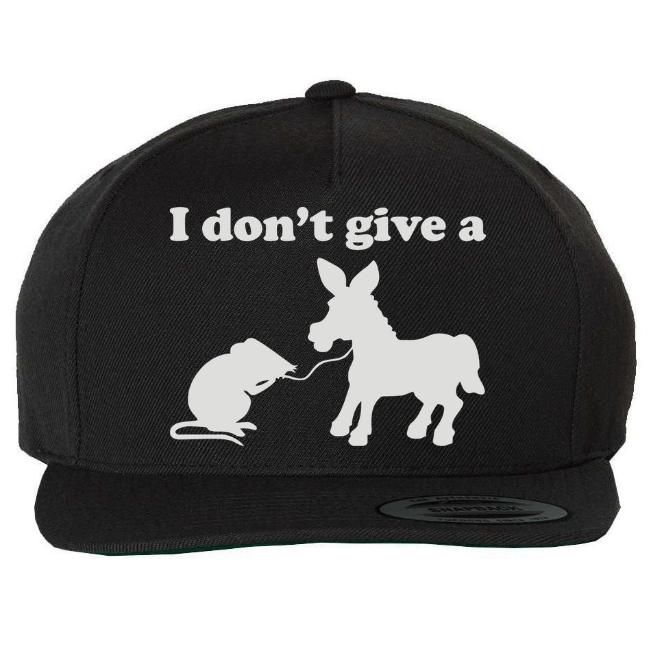 I Don't Give A Rats Ass Wool Snapback Cap