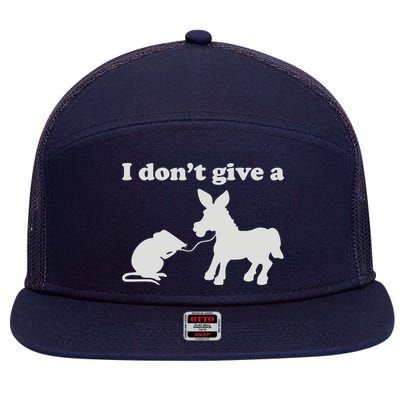 I Don't Give A Rats Ass 7 Panel Mesh Trucker Snapback Hat