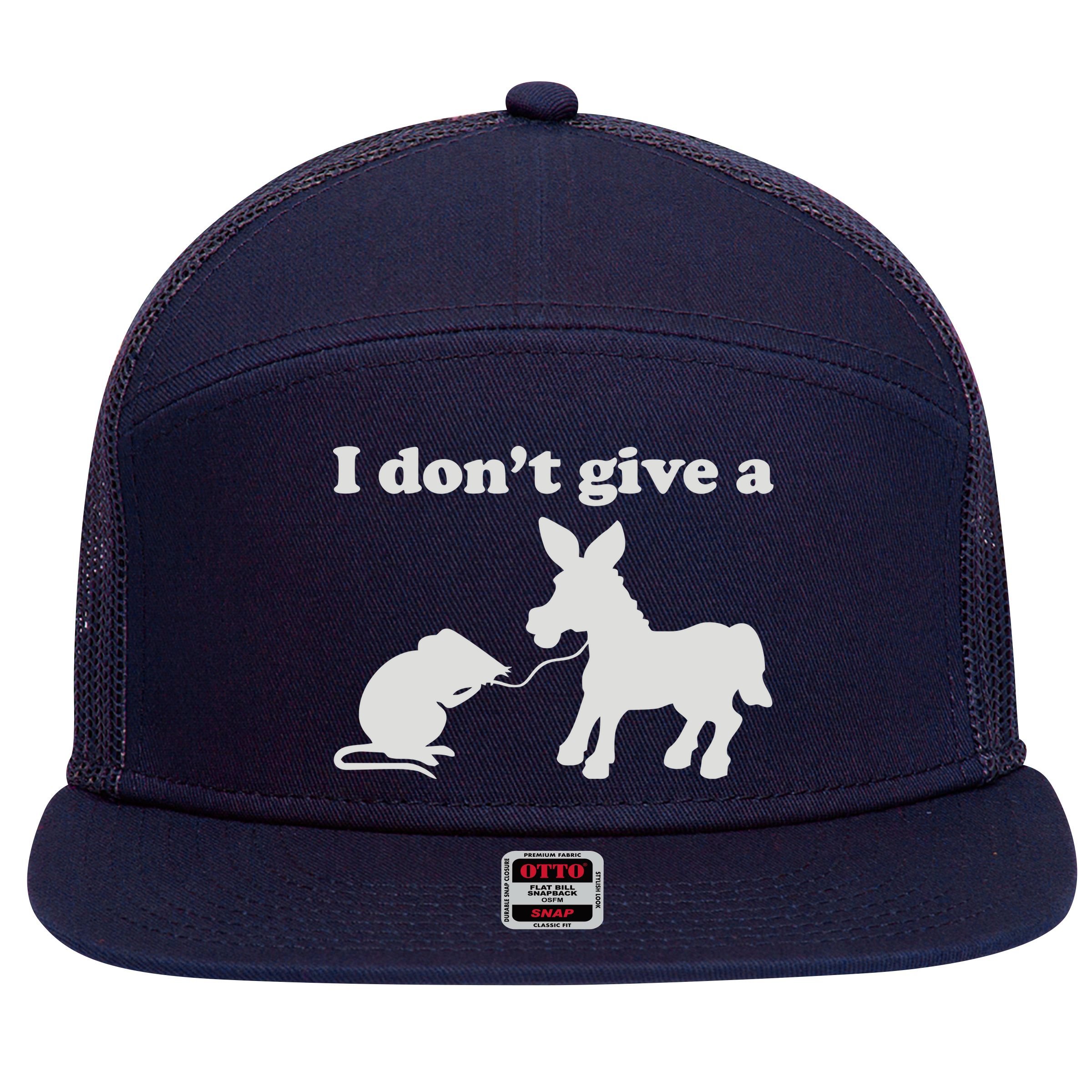 I Don't Give A Rats Ass 7 Panel Mesh Trucker Snapback Hat