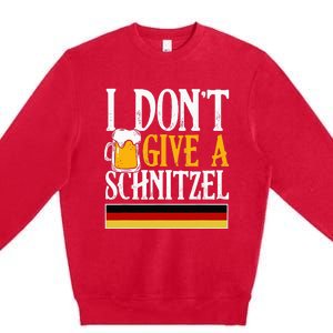 I DonT Give A Schnitzel German Beer Wurst Funny Oktoberfest Premium Crewneck Sweatshirt