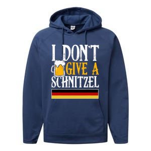 I DonT Give A Schnitzel German Beer Wurst Funny Oktoberfest Performance Fleece Hoodie