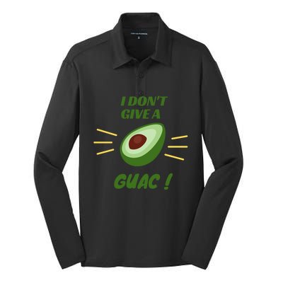 I Dont Give A Guac Avocado Guacamole Gift Silk Touch Performance Long Sleeve Polo