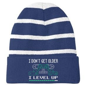 I Don´t Get Older I Level Up Gamer Gaming Game Striped Beanie with Solid Band