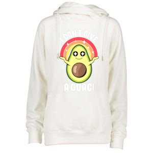 I Dont Give A Guac Cute Love Avocado Guacamole Funny Vegan Gift Womens Funnel Neck Pullover Hood