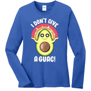 I Dont Give A Guac Cute Love Avocado Guacamole Funny Vegan Gift Ladies Long Sleeve Shirt