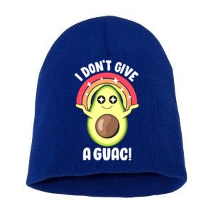 I Dont Give A Guac Cute Love Avocado Guacamole Funny Vegan Gift Short Acrylic Beanie