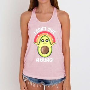 I Dont Give A Guac Cute Love Avocado Guacamole Funny Vegan Gift Women's Knotted Racerback Tank