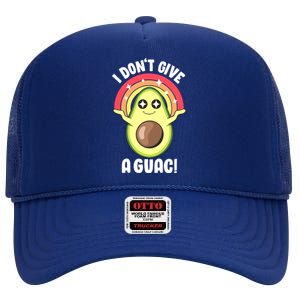 I Dont Give A Guac Cute Love Avocado Guacamole Funny Vegan Gift High Crown Mesh Back Trucker Hat