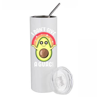 I Dont Give A Guac Cute Love Avocado Guacamole Funny Vegan Gift Stainless Steel Tumbler